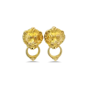Vintage Metropolitan Museum of Art Lion's Head Door Knocker Earrings