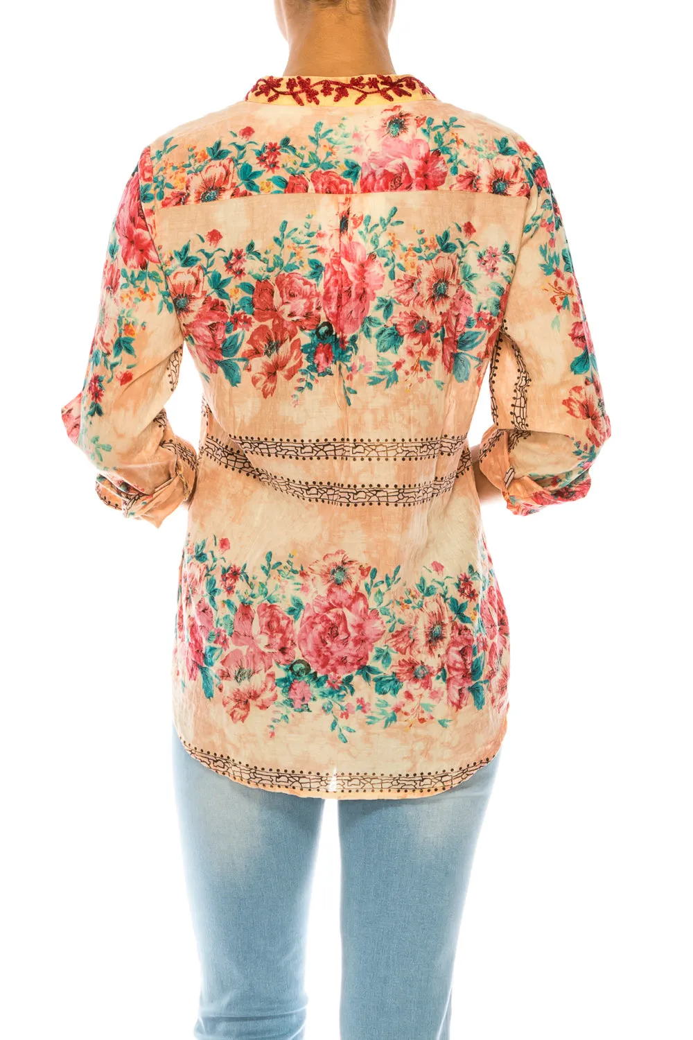 Vintage Tunic with Floral Embroidery