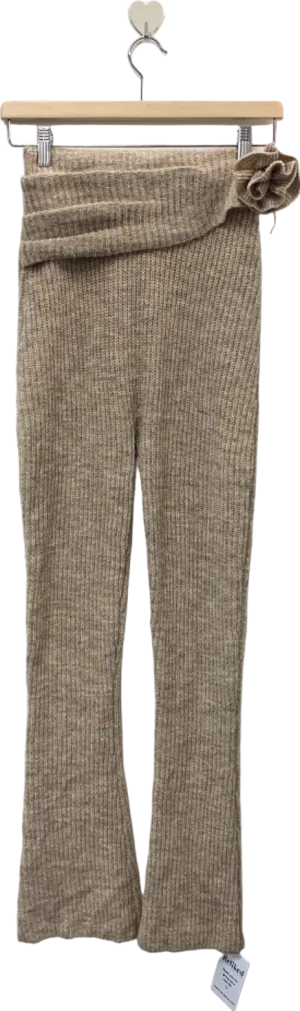 Wanderdoll Beige Ribbed Sweater Pants UK S