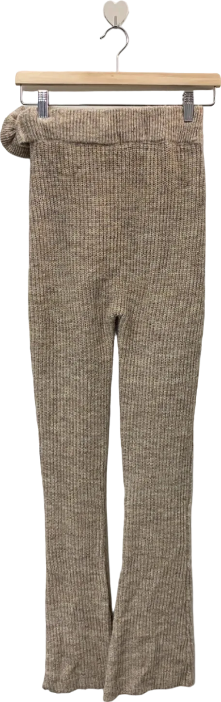 Wanderdoll Beige Ribbed Sweater Pants UK S