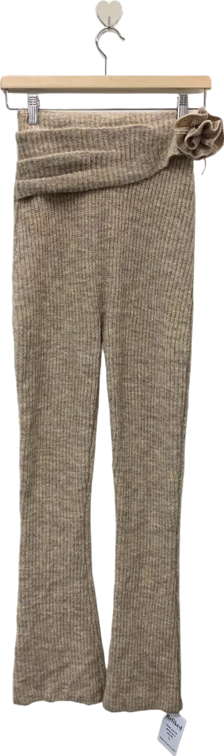 Wanderdoll Beige Ribbed Sweater Pants UK S