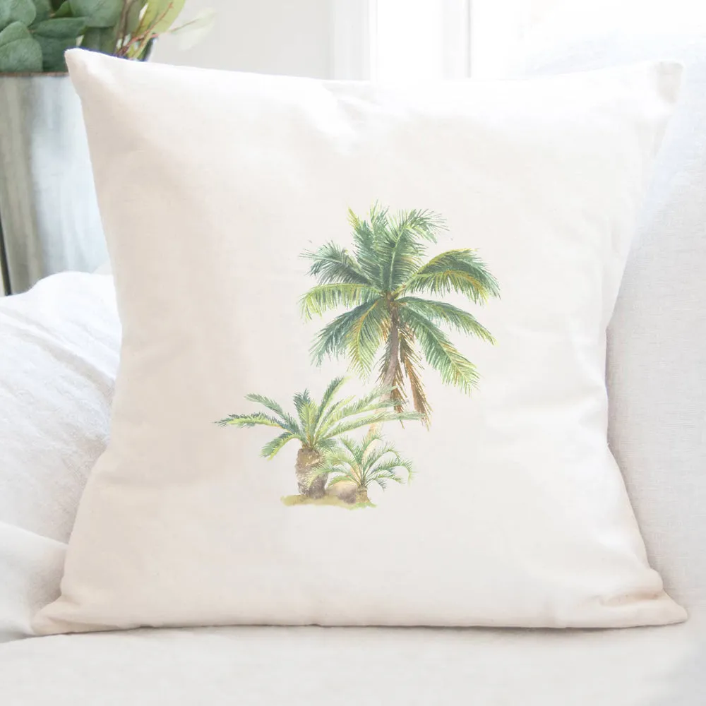 Watercolor Palms - Square Canvas Pillow