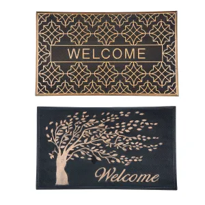 Welcome Metallic Rubber Pin Mat, 2 Asst,41r2727