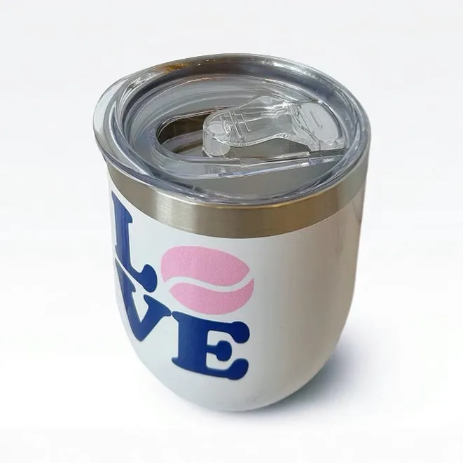 White Tennis Love Wine Tumbler