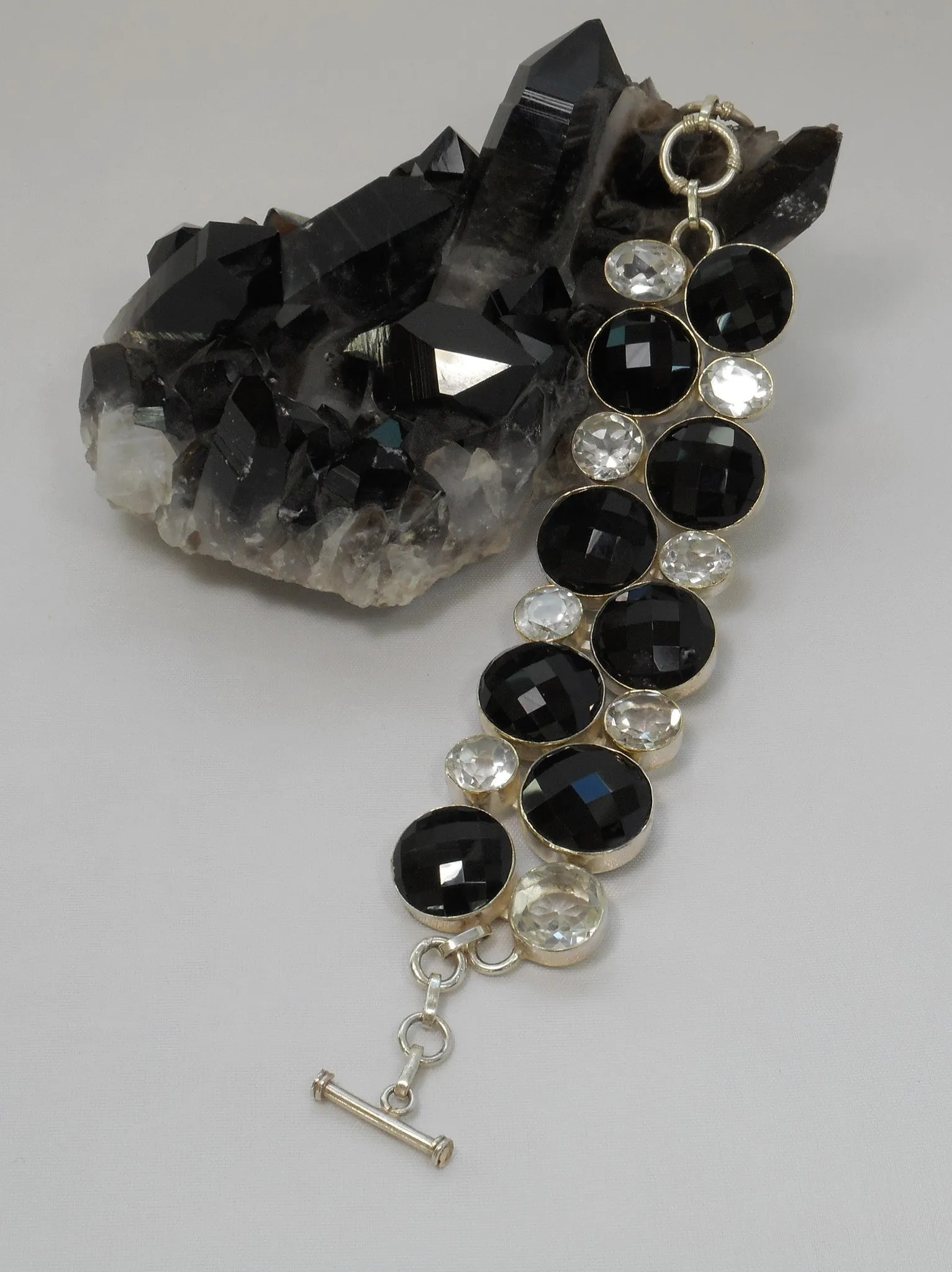 *White Topaz and Black Onyx Bracelet