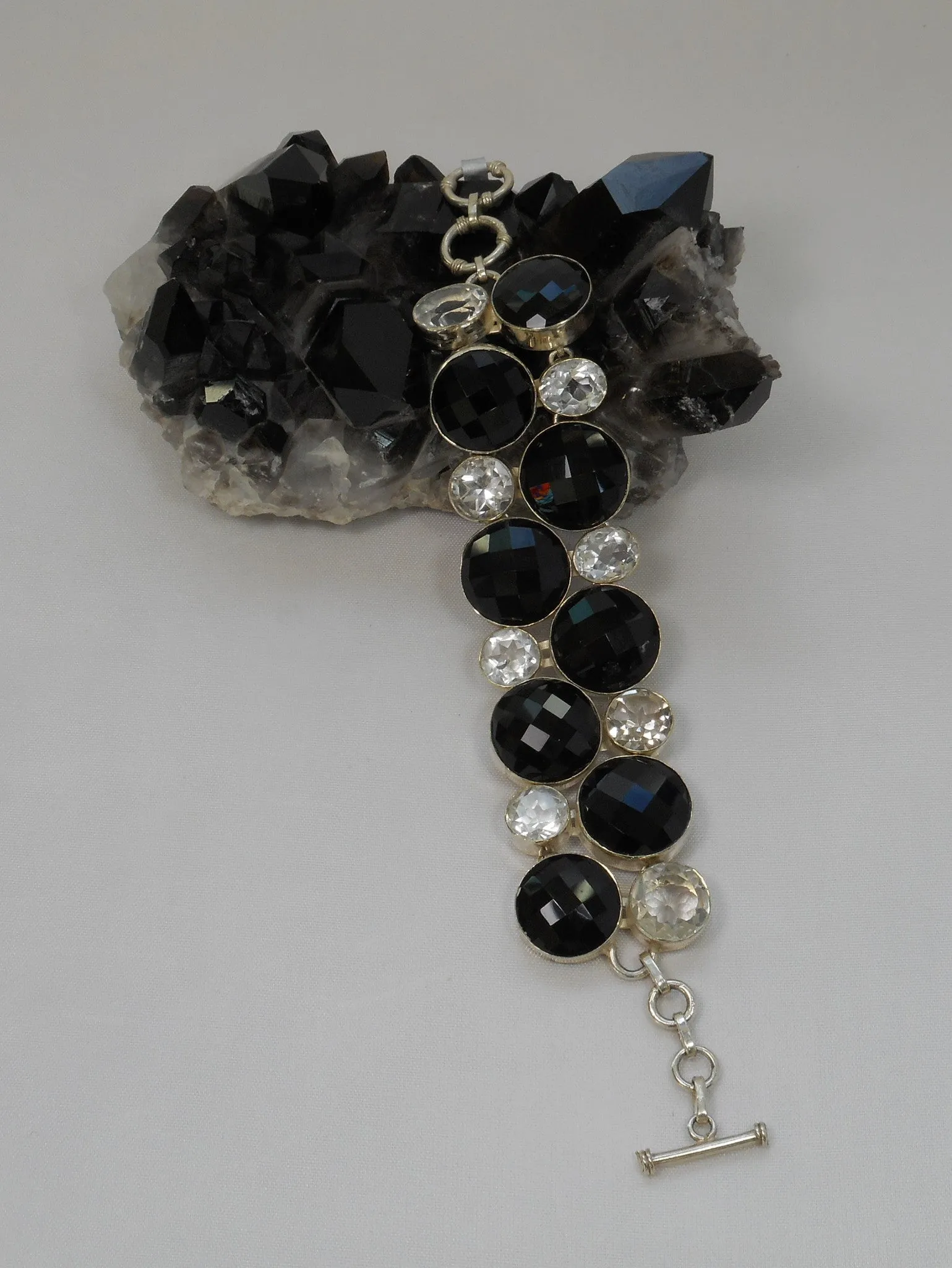 *White Topaz and Black Onyx Bracelet