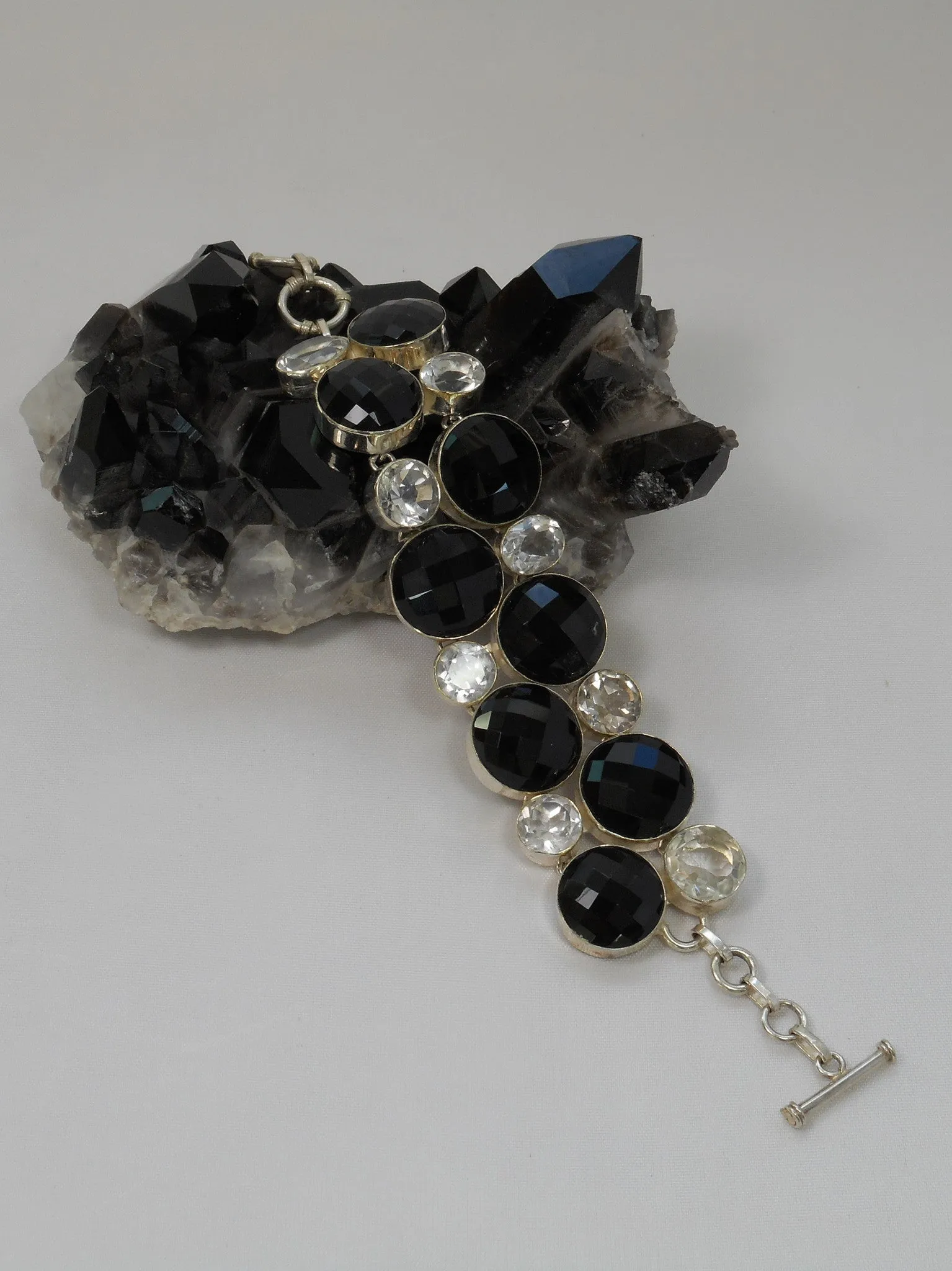 *White Topaz and Black Onyx Bracelet