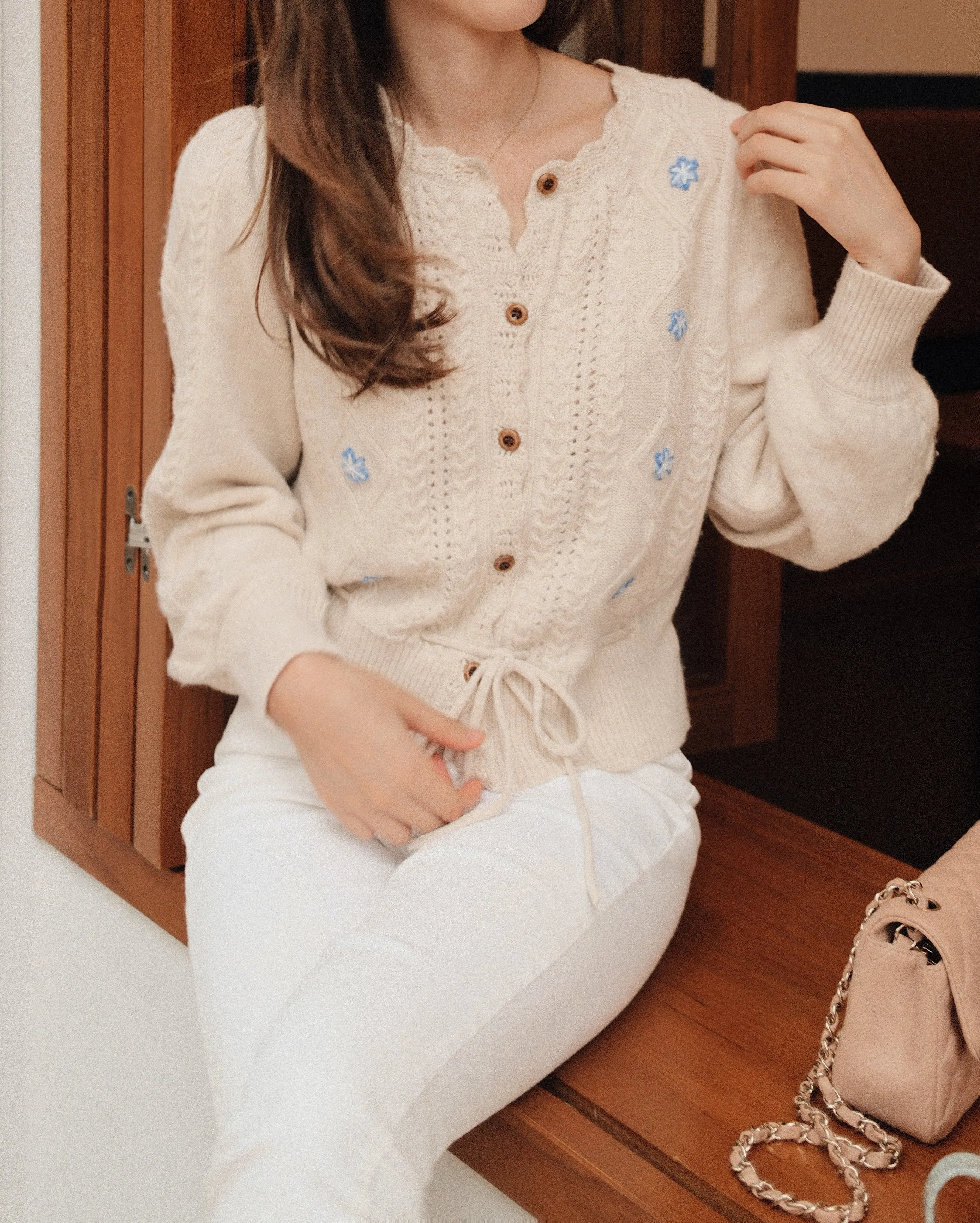 Willow Embroidery Knit Cardigan