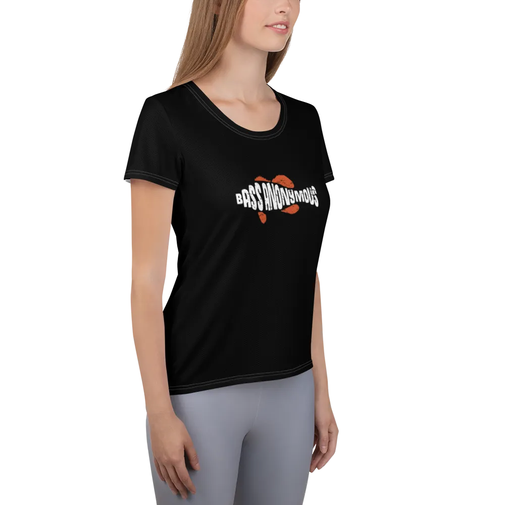Women's BA Grunge White/Red SwimLogo MaxDri Athletic T-shirt