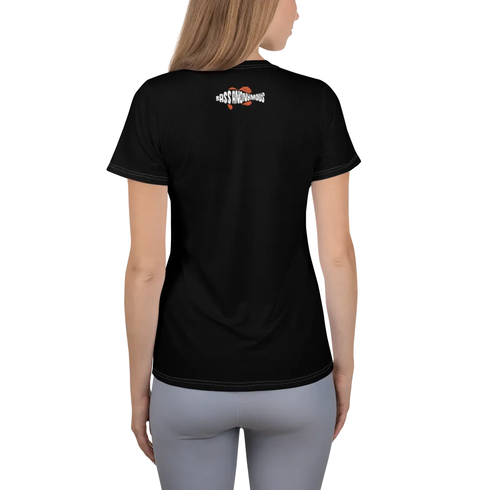 Women's BA Grunge White/Red SwimLogo MaxDri Athletic T-shirt