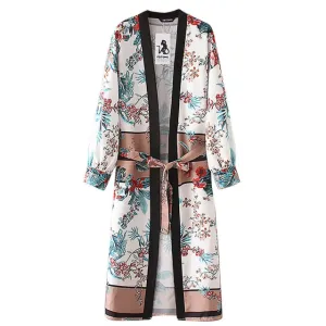 Womens Blouse Belt Bandage Shawl Print