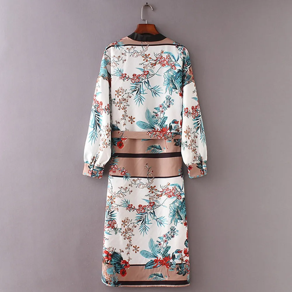 Womens Blouse Belt Bandage Shawl Print