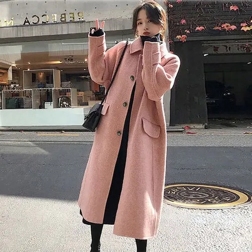 Women's Long  Length Wool Casual Coat