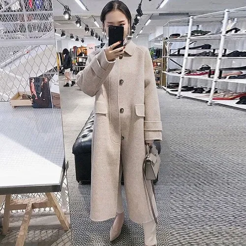 Women's Long  Length Wool Casual Coat
