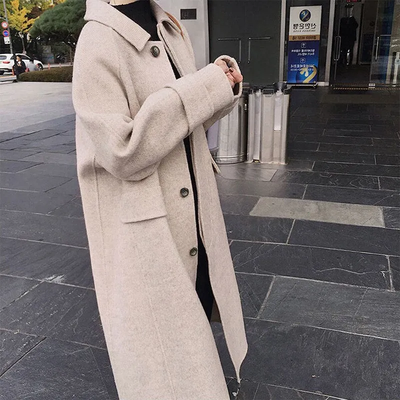Women's Long  Length Wool Casual Coat