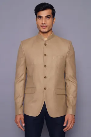 Wool Beige Bandhgala