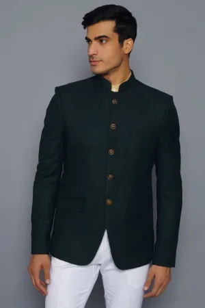 Wool Green Bandhgala