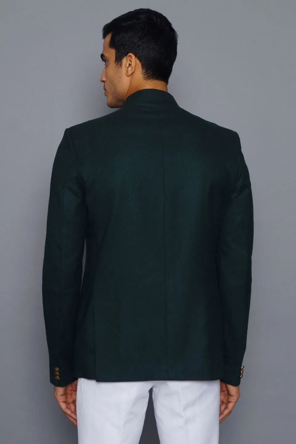 Wool Green Bandhgala