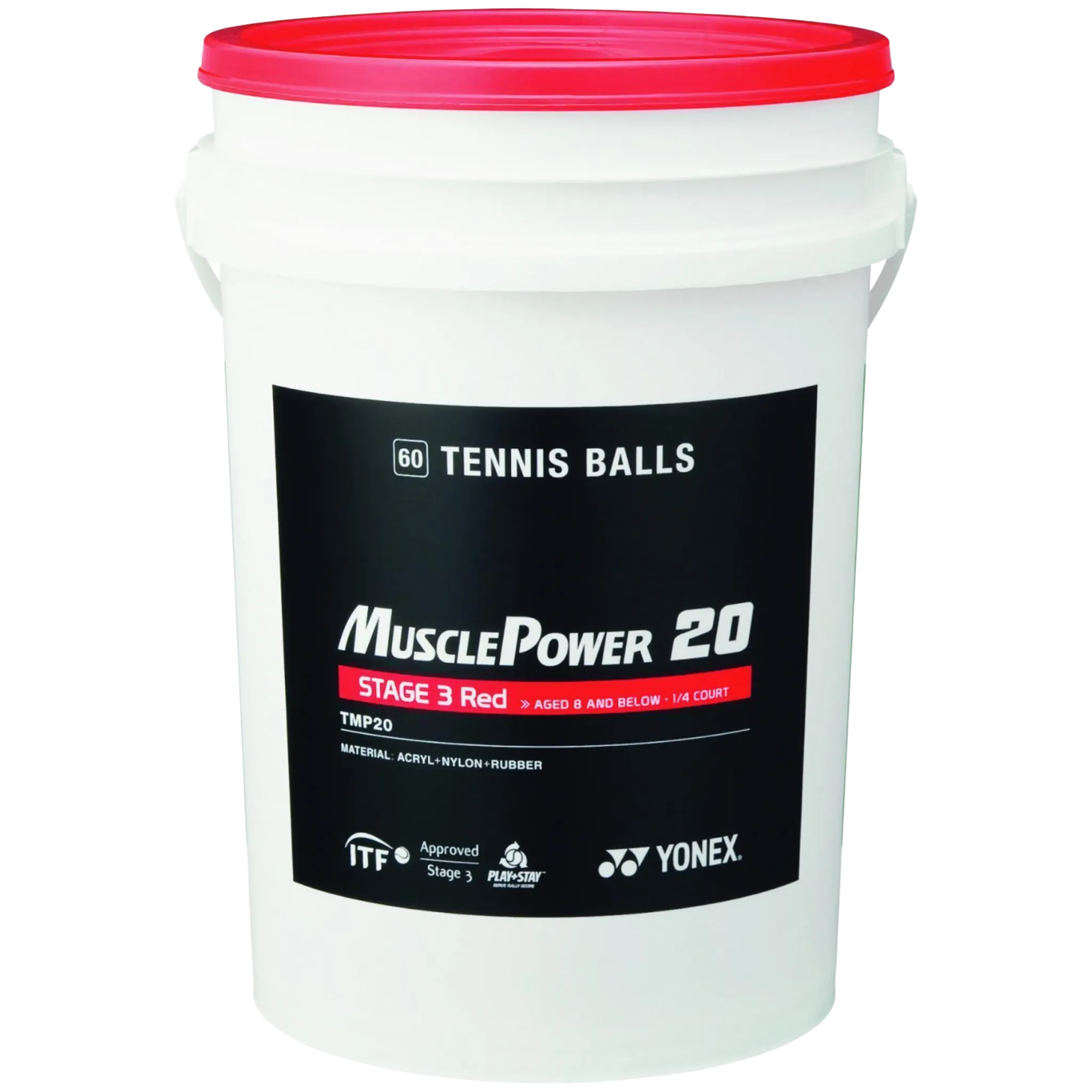 Yonex Muscle Power 20 Stage 3 Red 60 Ball Bucket