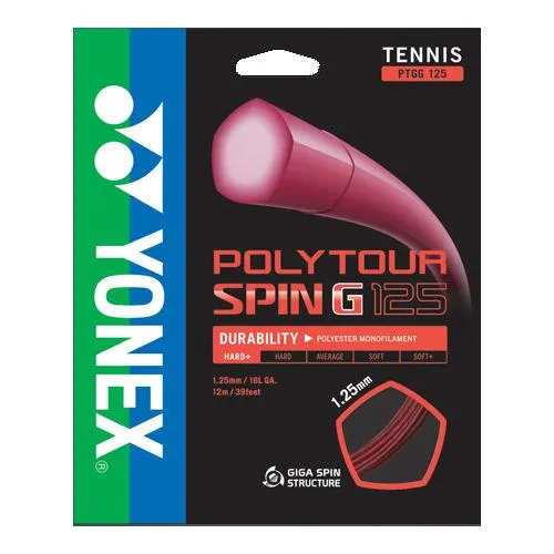 Yonex Polytour Strike (16L Gauge) Tennis String Set in Red