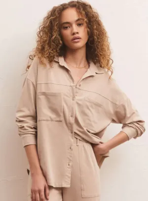 Z Supply Niccola Button Up Top, Birch & Evergreen